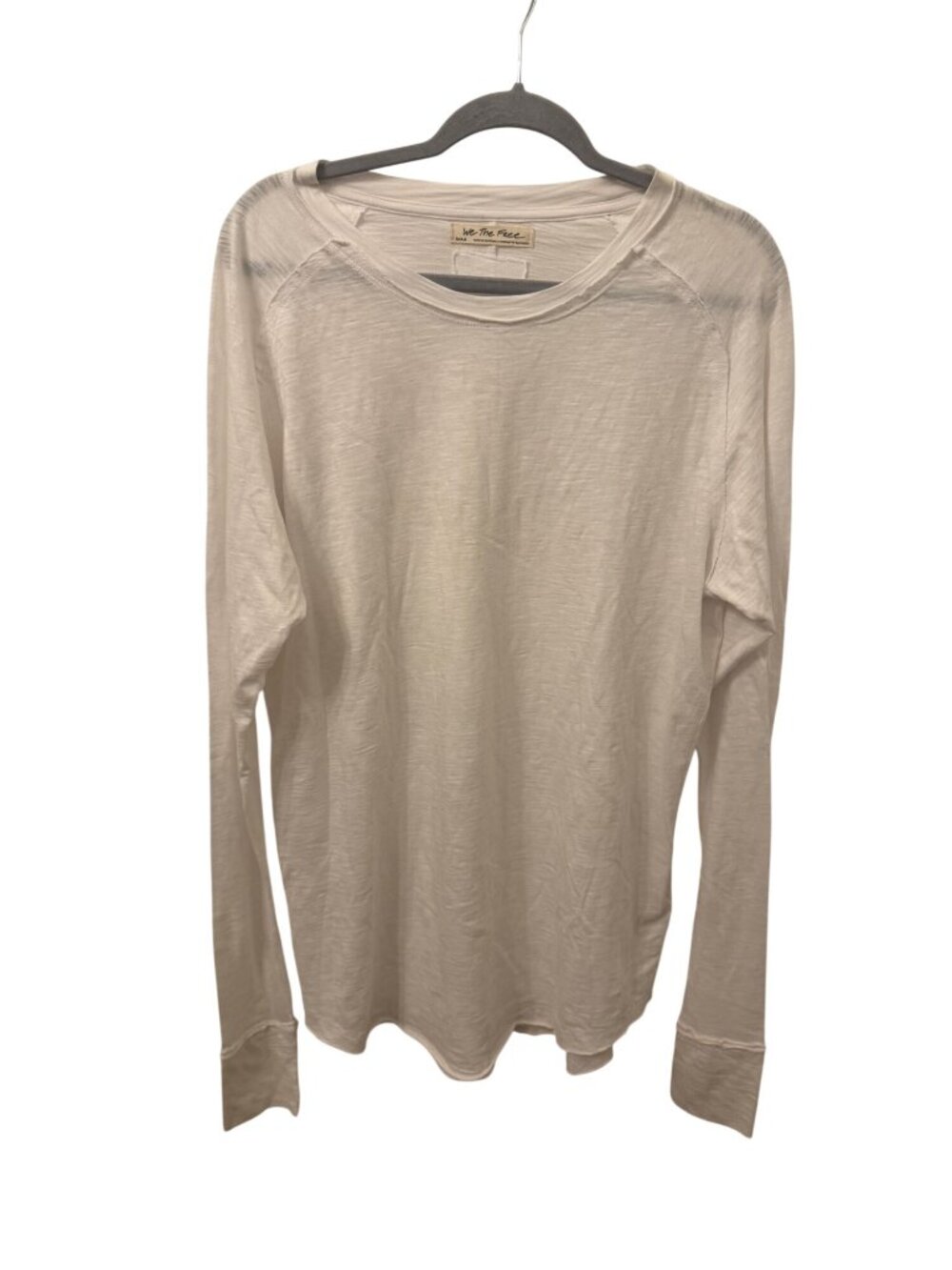 We the free oversized white long sleeve top with thumb holes size small